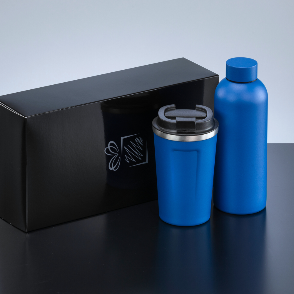 Nordic Set: Thermosflasche 500 ml & Thermobecher 350 ml - hellblau