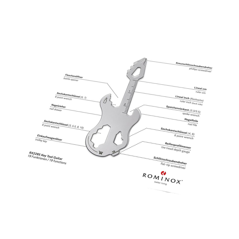 Geschenkartikel: ROMINOX® Key Tool Guitar / Gitarre (19 Funktionen) im Motiv-Mäppchen Deutschland Fan Jubelverstärker