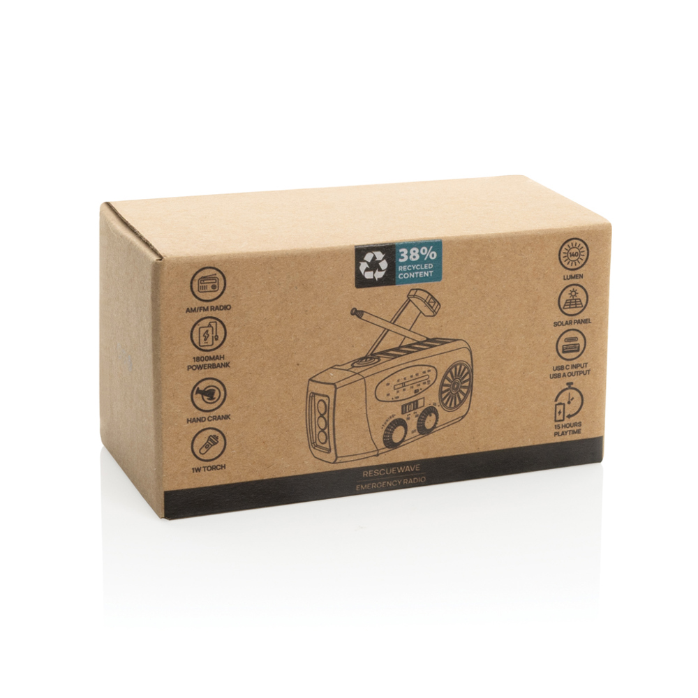 RescueWave Notfallradio aus RCS recyceltem Kunststoff