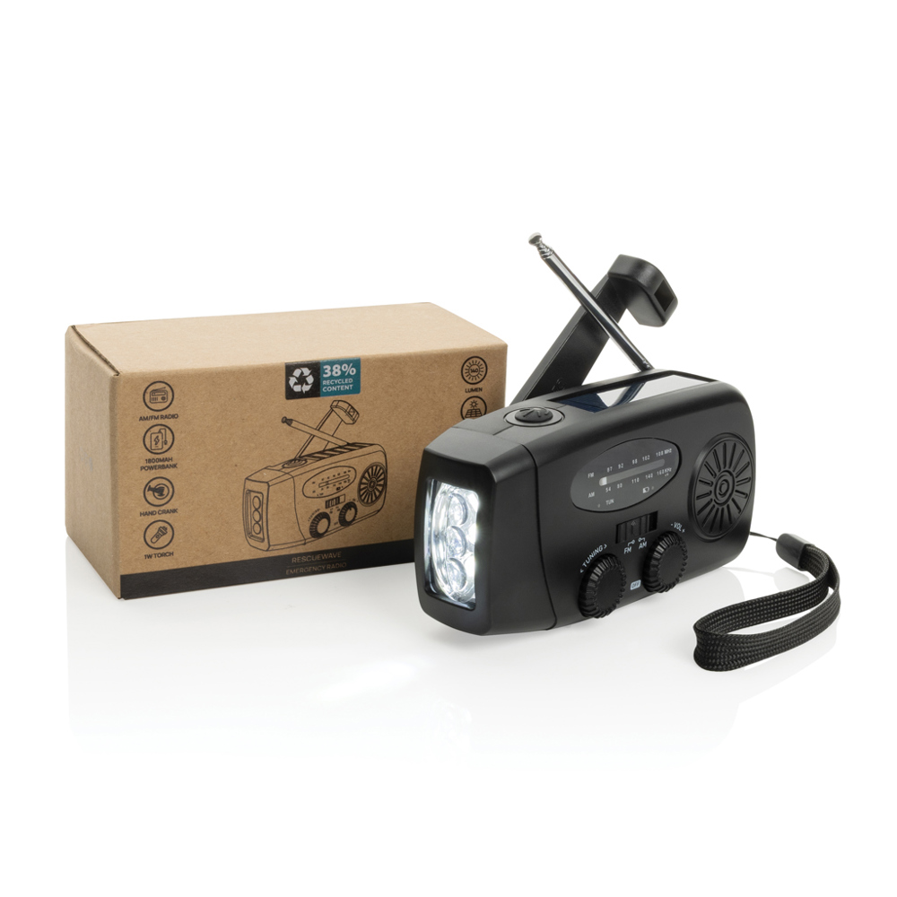 RescueWave Notfallradio aus RCS recyceltem Kunststoff