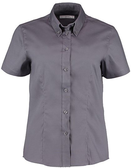 Kustom Kit - Women´s Tailored Fit Corporate Oxford Shirt Short Sleeve - Charcoal