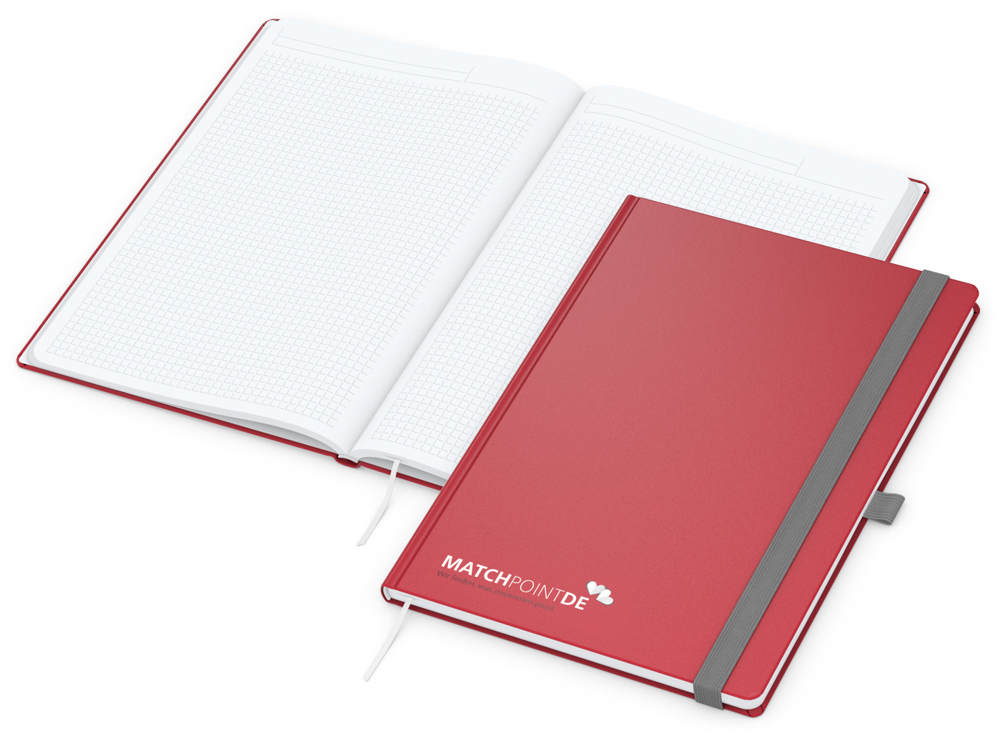 Notizbuch Vision-Book EXPRESS, A4, White, Winkelkaro, rot