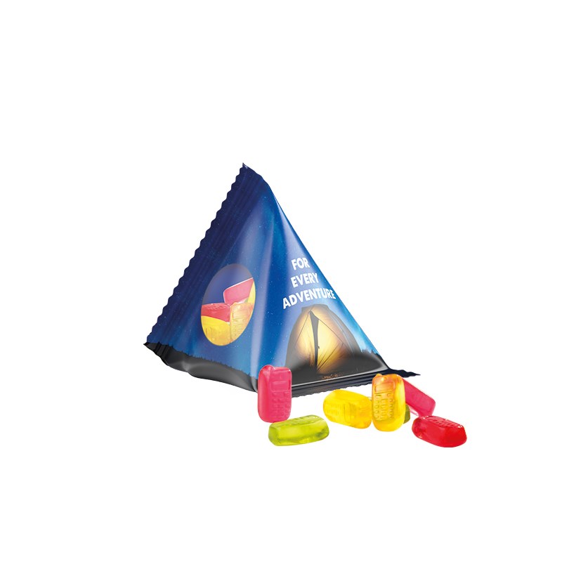 Fruchtgummi Tetraeder, Folie transparent, Trolli Fruchtgummi Handy