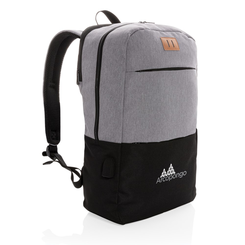 Moderner 15.6" USB & RFID Laptop-Rucksack, PVC-frei