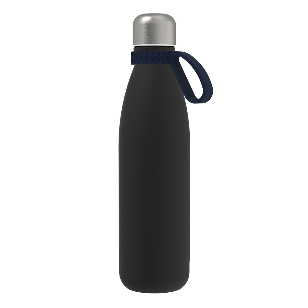 Trinkflasche RETUMBLER-myTOULON - schwarz, silber, marineblau