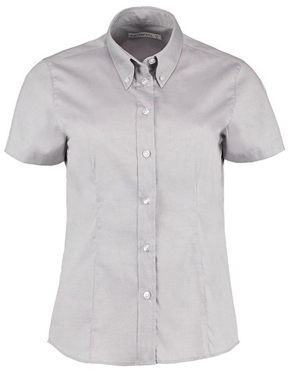 Kustom Kit - Women´s Tailored Fit Corporate Oxford Shirt Short Sleeve - Silver Grey (Solid)